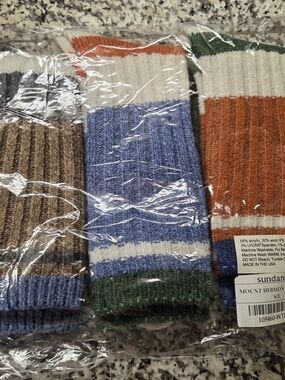 Sundance Mount Hermon Ribbed Wool Blend Socks - Set of 3 - NWT